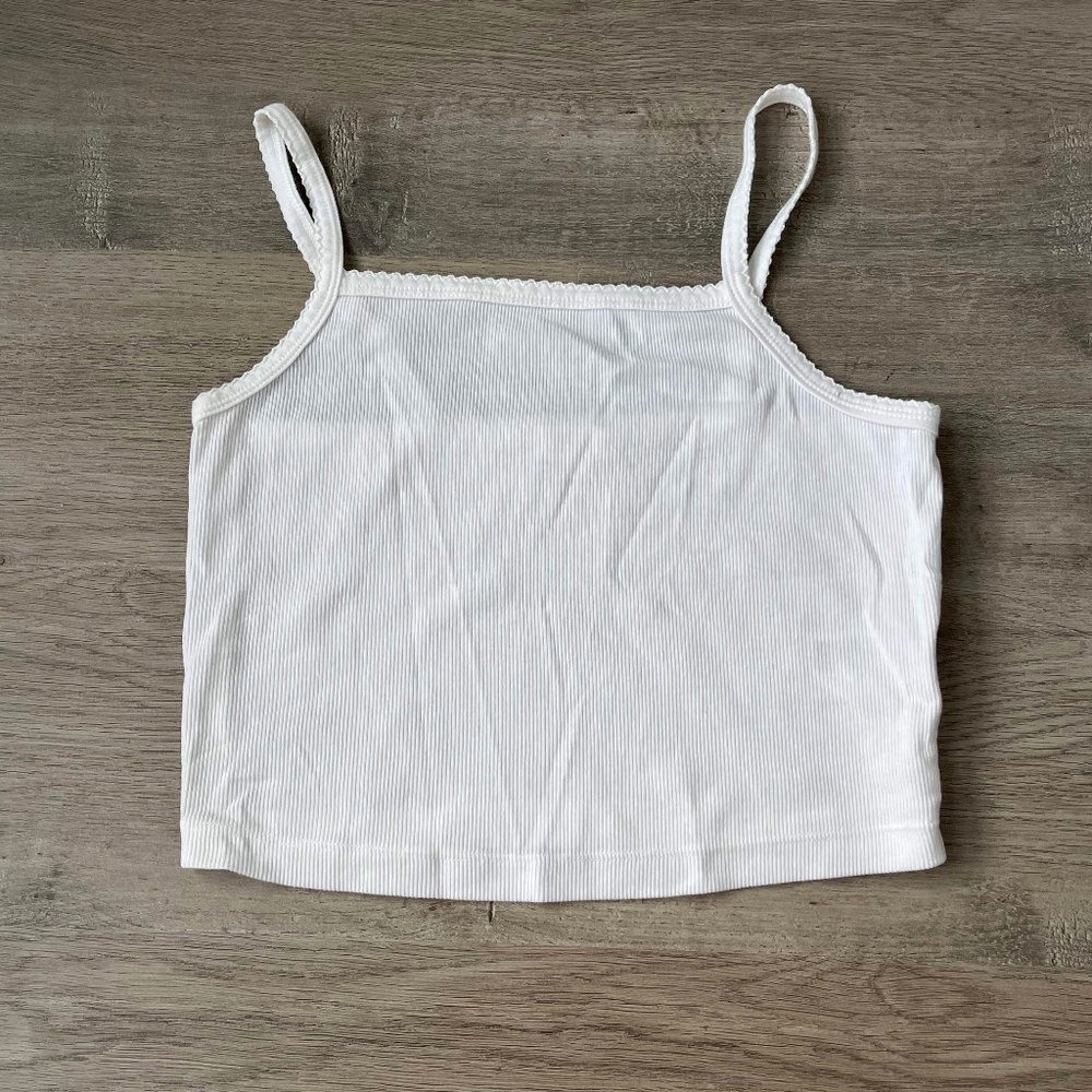 White spaghetti strap tank top